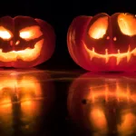 Two halloween pumpkins